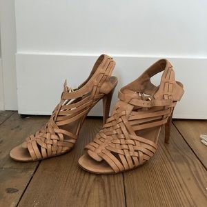 Tory Burch Kelton leather huarache sandal heels, size 9